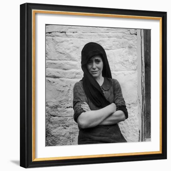 Greek Girl Still Weeping, Four Months After the Germans Killed Her Mother in a Massacre-Dmitri Kessel-Framed Photographic Print