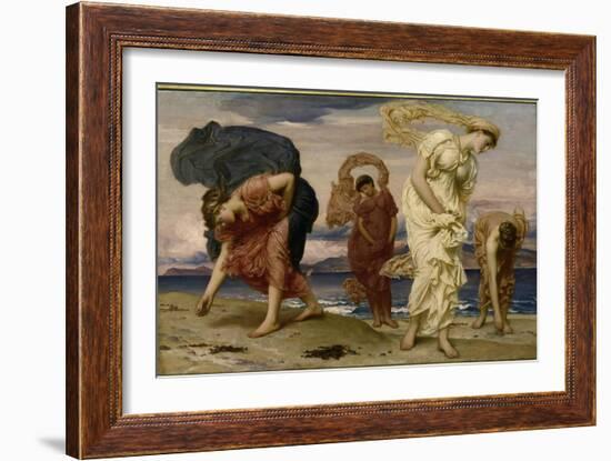 Greek Girls Picking up Pebbles by the Sea-Frederick Leighton-Framed Giclee Print