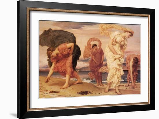 Greek Girls Picking up Pebbles-Frederick Leighton-Framed Art Print