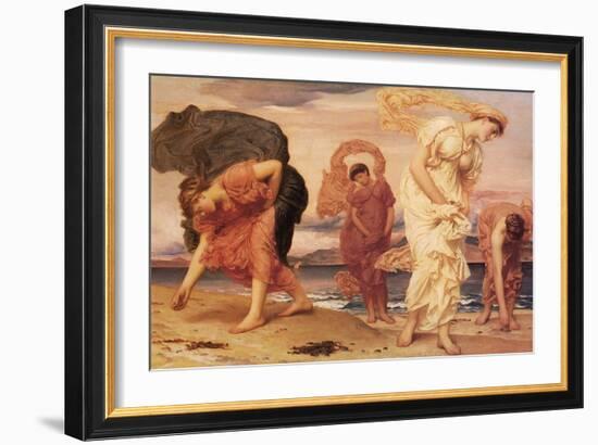 Greek Girls Picking up Pebbles-Frederick Leighton-Framed Art Print