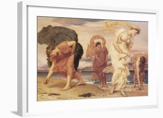 Greek Girls Picking up Pebbles-Frederic Leighton-Framed Art Print