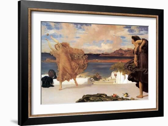 Greek Girls Playing Ball-Frederick Leighton-Framed Art Print