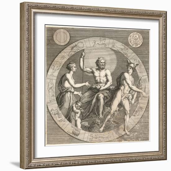 Greek Gods: Aphrodite, Cupid, Zeus and Hermes-null-Framed Photographic Print