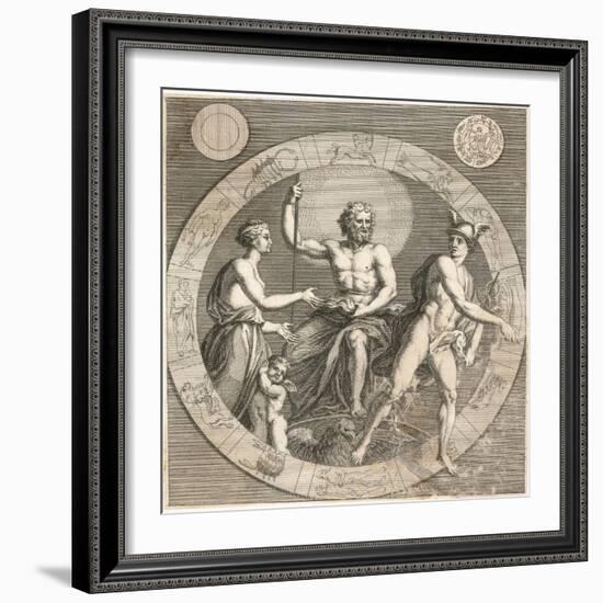 Greek Gods: Aphrodite, Cupid, Zeus and Hermes-null-Framed Photographic Print