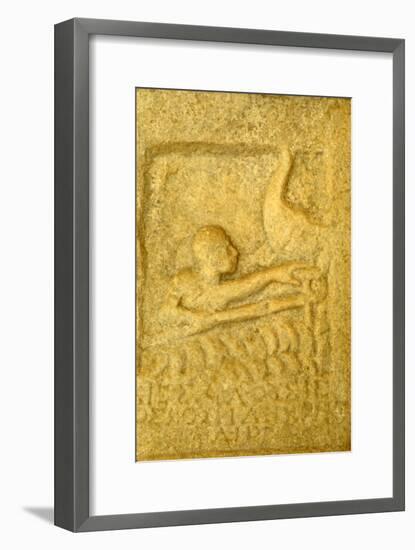 Greek Grave-Slab of Shipwrecked Sailor, from Rheneia, Mykonos, c5th century BC-Unknown-Framed Giclee Print