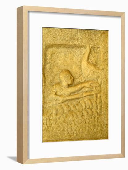 Greek Grave-Slab of Shipwrecked Sailor, from Rheneia, Mykonos, c5th century BC-Unknown-Framed Giclee Print