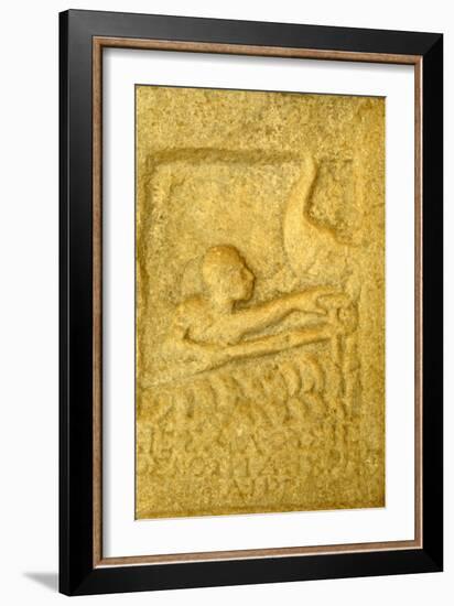 Greek Grave-Slab of Shipwrecked Sailor, from Rheneia, Mykonos, c5th century BC-Unknown-Framed Giclee Print