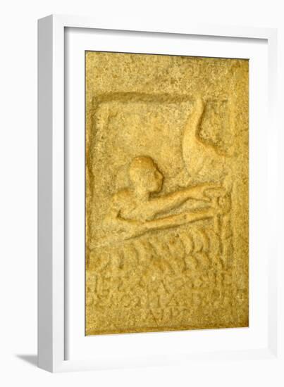Greek Grave-Slab of Shipwrecked Sailor, from Rheneia, Mykonos, c5th century BC-Unknown-Framed Giclee Print