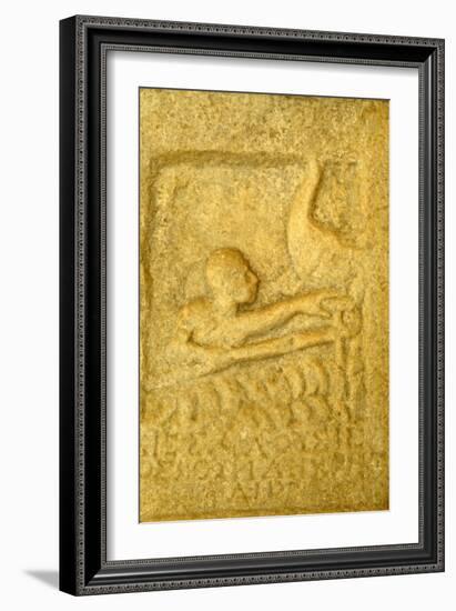 Greek Grave-Slab of Shipwrecked Sailor, from Rheneia, Mykonos, c5th century BC-Unknown-Framed Giclee Print