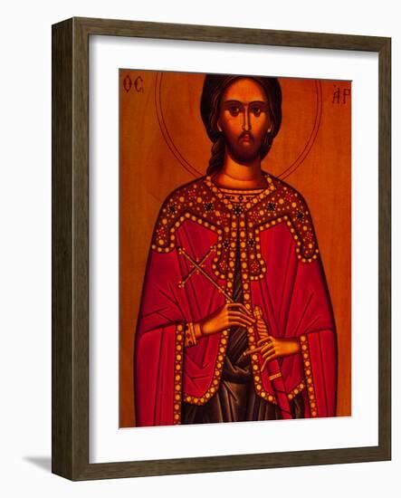 Greek Icon Souvenirs For Sale, Athens, Greece-Walter Bibikow-Framed Photographic Print