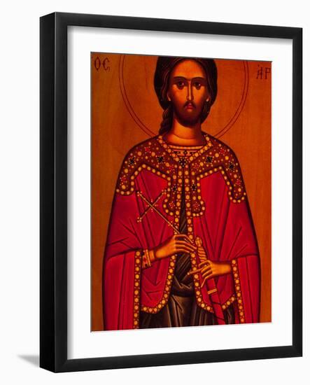 Greek Icon Souvenirs For Sale, Athens, Greece-Walter Bibikow-Framed Photographic Print