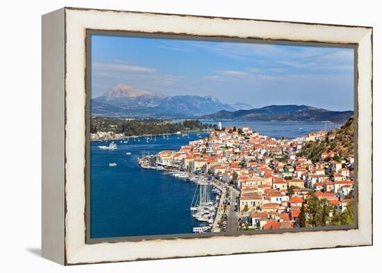 Greek Island Poros at Sunny Day-sborisov-Framed Premier Image Canvas