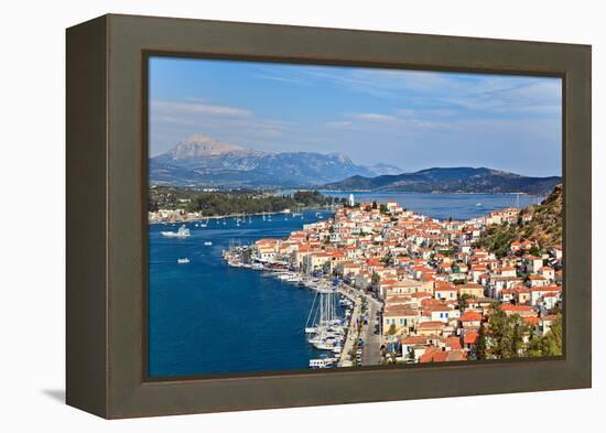 Greek Island Poros at Sunny Day-sborisov-Framed Premier Image Canvas