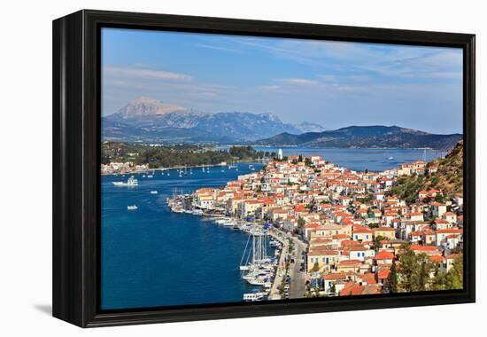 Greek Island Poros at Sunny Day-sborisov-Framed Premier Image Canvas