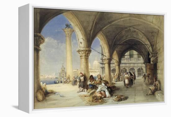 Greek Merchants and Fruit Sellers in the Piazzetta, Venice, 1848-Charles Bentley-Framed Premier Image Canvas