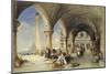 Greek Merchants and Fruit Sellers in the Piazzetta, Venice, 1848-Charles Bentley-Mounted Giclee Print