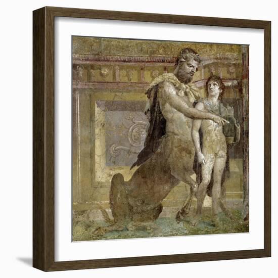 Greek Mythology : the Education of Achilles by the Centaur Chiro-null-Framed Photographic Print