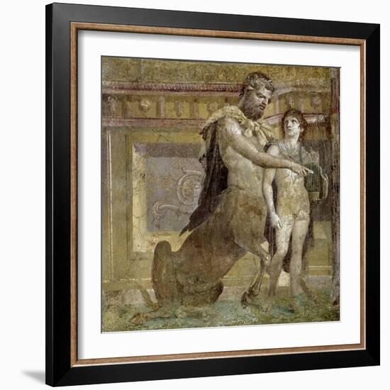 Greek Mythology : the Education of Achilles by the Centaur Chiro-null-Framed Photographic Print