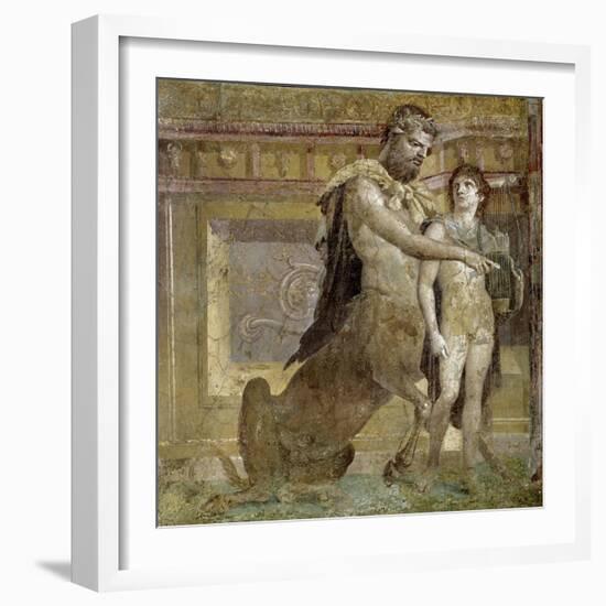 Greek Mythology : the Education of Achilles by the Centaur Chiro-null-Framed Photographic Print