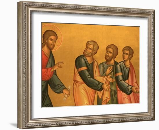 Greek Orthodox Church Fresco of Christ after His Transfiguration, Thessaloniki, Macedonia, Greece, -Godong-Framed Photographic Print