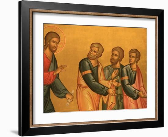 Greek Orthodox Church Fresco of Christ after His Transfiguration, Thessaloniki, Macedonia, Greece, -Godong-Framed Photographic Print