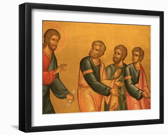 Greek Orthodox Church Fresco of Christ after His Transfiguration, Thessaloniki, Macedonia, Greece, -Godong-Framed Photographic Print