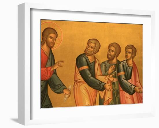 Greek Orthodox Church Fresco of Christ after His Transfiguration, Thessaloniki, Macedonia, Greece, -Godong-Framed Photographic Print