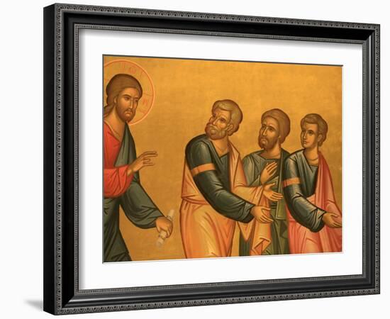 Greek Orthodox Church Fresco of Christ after His Transfiguration, Thessaloniki, Macedonia, Greece, -Godong-Framed Photographic Print