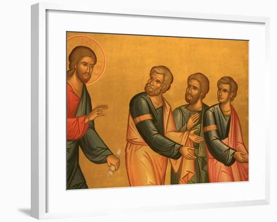 Greek Orthodox Church Fresco of Christ after His Transfiguration, Thessaloniki, Macedonia, Greece, -Godong-Framed Photographic Print