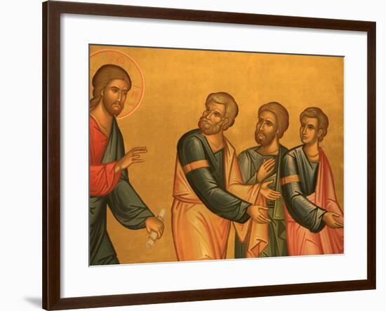 Greek Orthodox Church Fresco of Christ after His Transfiguration, Thessaloniki, Macedonia, Greece, -Godong-Framed Photographic Print