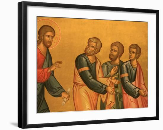 Greek Orthodox Church Fresco of Christ after His Transfiguration, Thessaloniki, Macedonia, Greece, -Godong-Framed Photographic Print