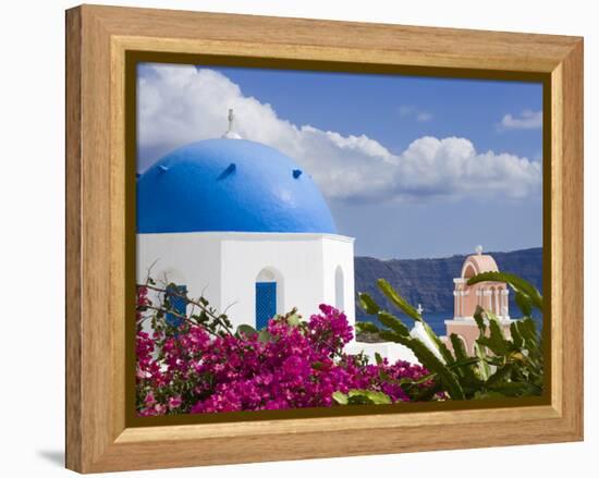 Greek Orthodox Church in Oia Village, Santorini Island, Cyclades, Greek Islands, Greece, Europe-Richard Cummins-Framed Premier Image Canvas