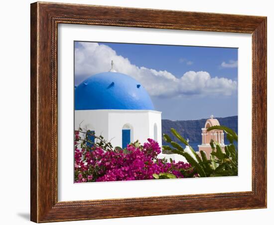 Greek Orthodox Church in Oia Village, Santorini Island, Cyclades, Greek Islands, Greece, Europe-Richard Cummins-Framed Photographic Print