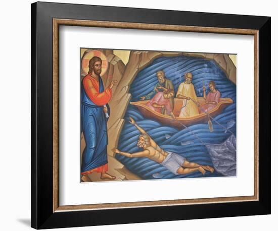 Greek Orthodox Fresco Depicting The Miracle of the Fish-Julian Kumar-Framed Photographic Print