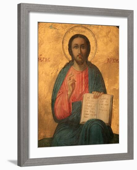 Greek Orthodox Icon Depicting Christ as High Priest, Thessaloniki, Macedonia, Greece, Europe-Godong-Framed Photographic Print