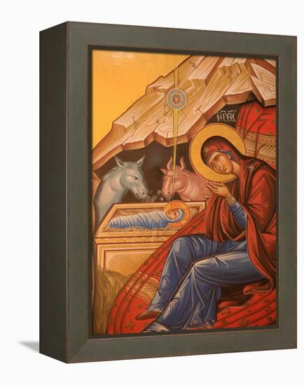 Greek Orthodox Icon Depicting Christ's Birth, Thessaloniki, Macedonia, Greece, Europe-Godong-Framed Premier Image Canvas