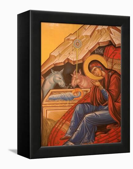 Greek Orthodox Icon Depicting Christ's Birth, Thessaloniki, Macedonia, Greece, Europe-Godong-Framed Premier Image Canvas