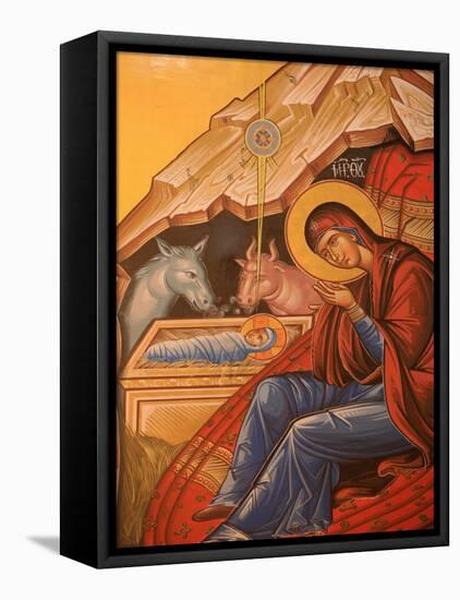 Greek Orthodox Icon Depicting Christ's Birth, Thessaloniki, Macedonia, Greece, Europe-Godong-Framed Premier Image Canvas
