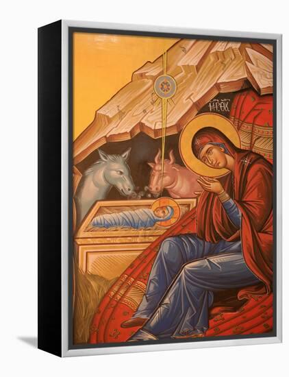 Greek Orthodox Icon Depicting Christ's Birth, Thessaloniki, Macedonia, Greece, Europe-Godong-Framed Premier Image Canvas