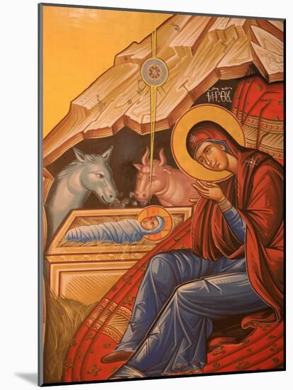 Greek Orthodox Icon Depicting Christ's Birth, Thessaloniki, Macedonia, Greece, Europe-Godong-Mounted Photographic Print