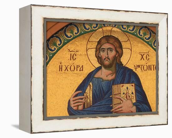 Greek Orthodox Icon Depicting Jesus Christ, Thessalonica, Macedonia, Greece, Europe-Godong-Framed Premier Image Canvas