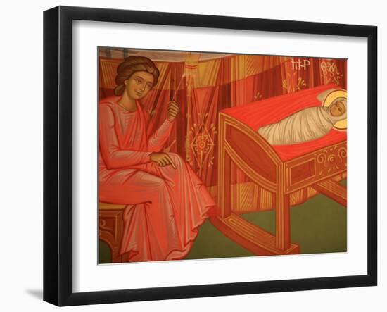 Greek Orthodox Icon Depicting Mary's Birth, Thessalonica, Macedonia, Greece, Europe-Godong-Framed Photographic Print