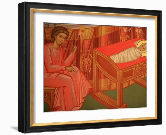 Greek Orthodox Icon Depicting Mary's Birth, Thessalonica, Macedonia, Greece, Europe-Godong-Framed Photographic Print