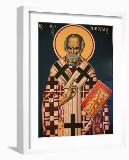 Greek Orthodox Icon Depicting St. Nicholas, Thessaloniki, Macedonia, Greece, Europe-Godong-Framed Photographic Print