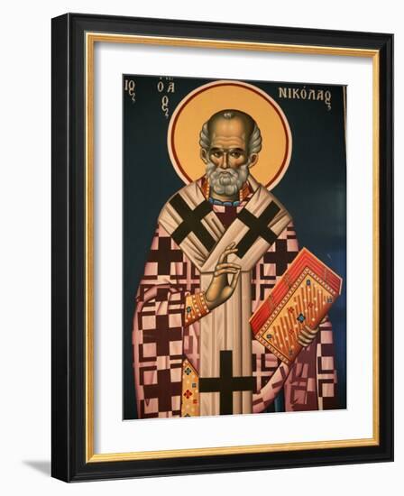 Greek Orthodox Icon Depicting St. Nicholas, Thessaloniki, Macedonia, Greece, Europe-Godong-Framed Photographic Print