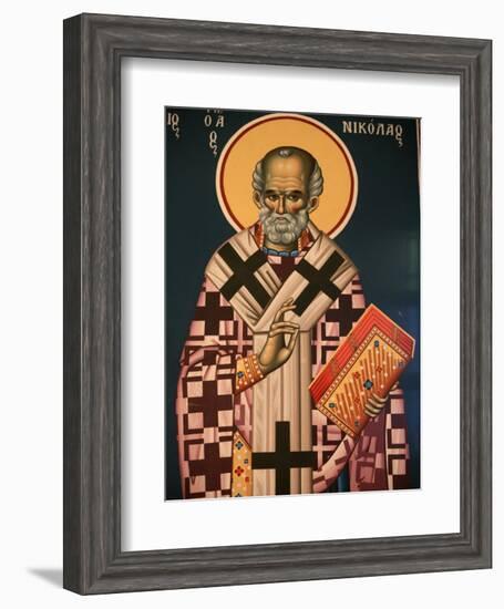 Greek Orthodox Icon Depicting St. Nicholas, Thessaloniki, Macedonia, Greece, Europe-Godong-Framed Photographic Print