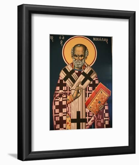 Greek Orthodox Icon Depicting St. Nicholas, Thessaloniki, Macedonia, Greece, Europe-Godong-Framed Photographic Print