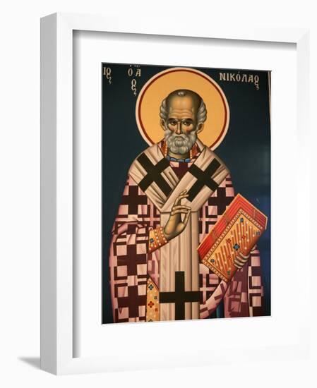 Greek Orthodox Icon Depicting St. Nicholas, Thessaloniki, Macedonia, Greece, Europe-Godong-Framed Photographic Print