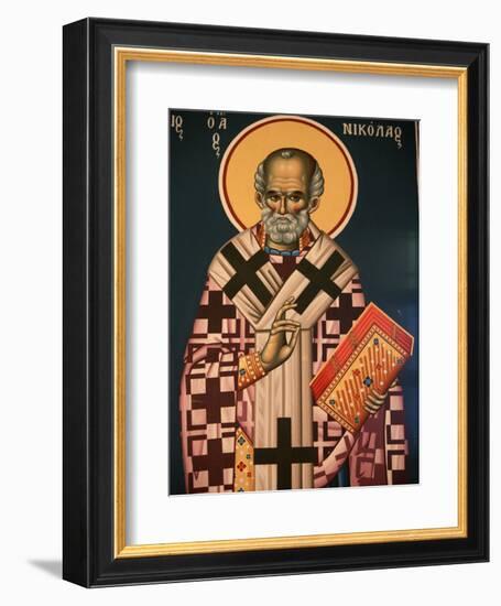 Greek Orthodox Icon Depicting St. Nicholas, Thessaloniki, Macedonia, Greece, Europe-Godong-Framed Photographic Print