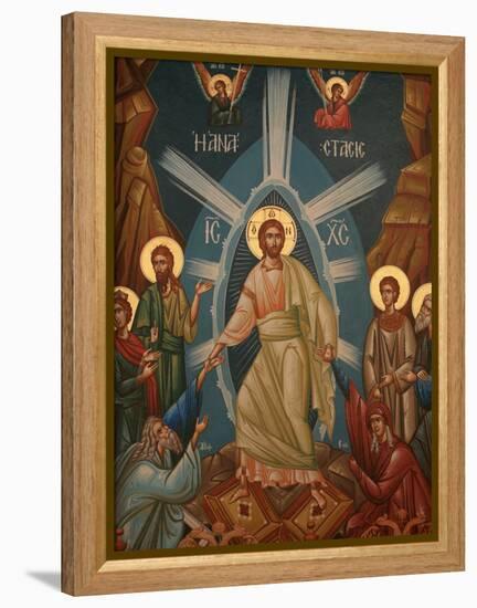 Greek Orthodox Icon of Christ's Resurrection, Thessalonica, Macedonia, Greece, Europe-Godong-Framed Premier Image Canvas